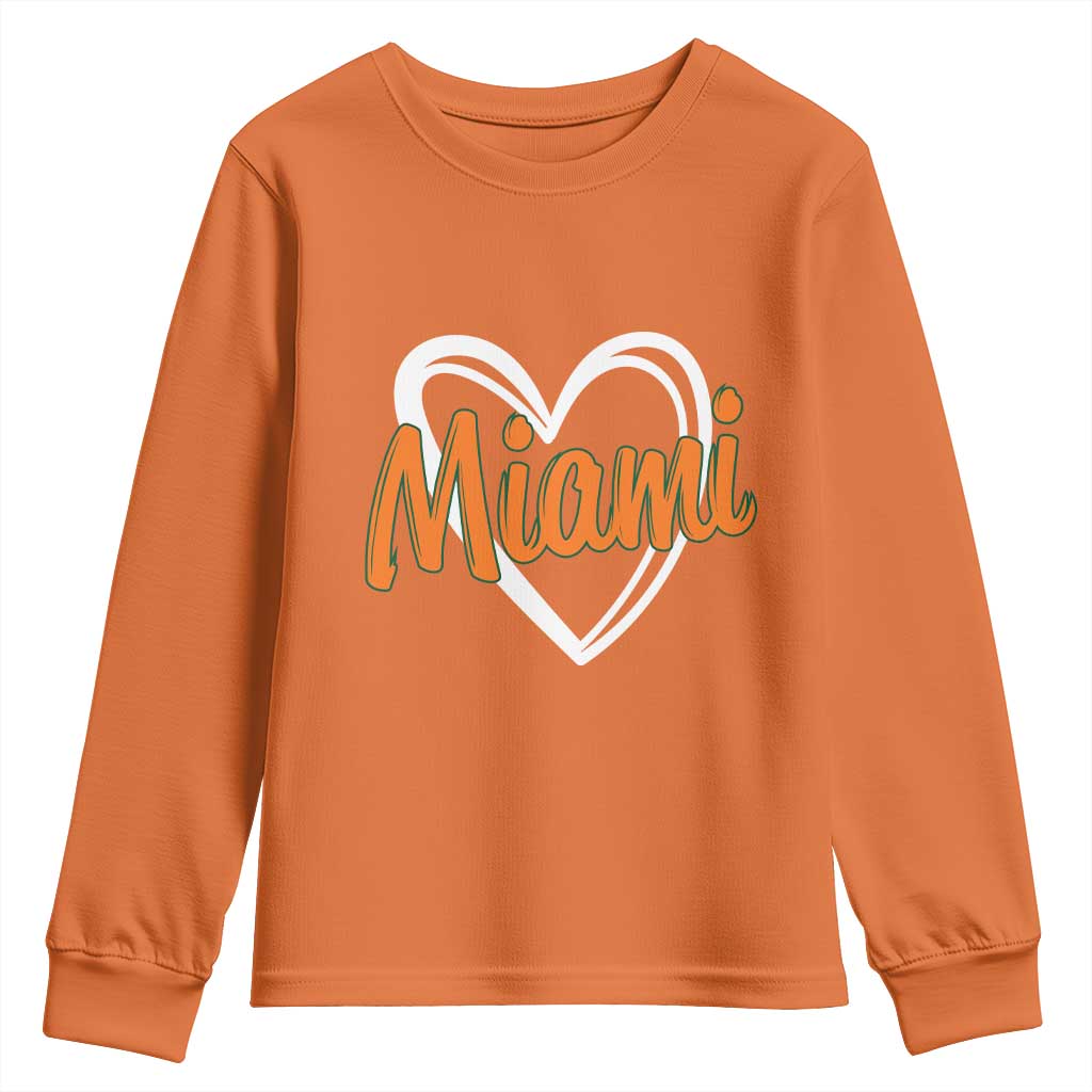 Vintage Miami Youth Sweatshirt Classic Retro City Heart TS10 Orange Print Your Wear