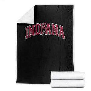 Indiana Throw Blanket Vintage Retro Varsity City Lightning Bolt Checkered TS10 Black Print Your Wear