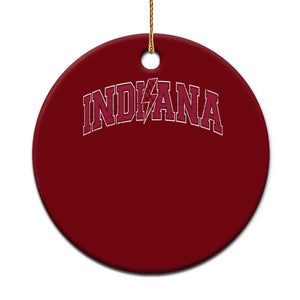 Indiana Ceramic Ornament Vintage Retro Varsity City Lightning Bolt Checkered TS10 1pc Red Print Your Wear
