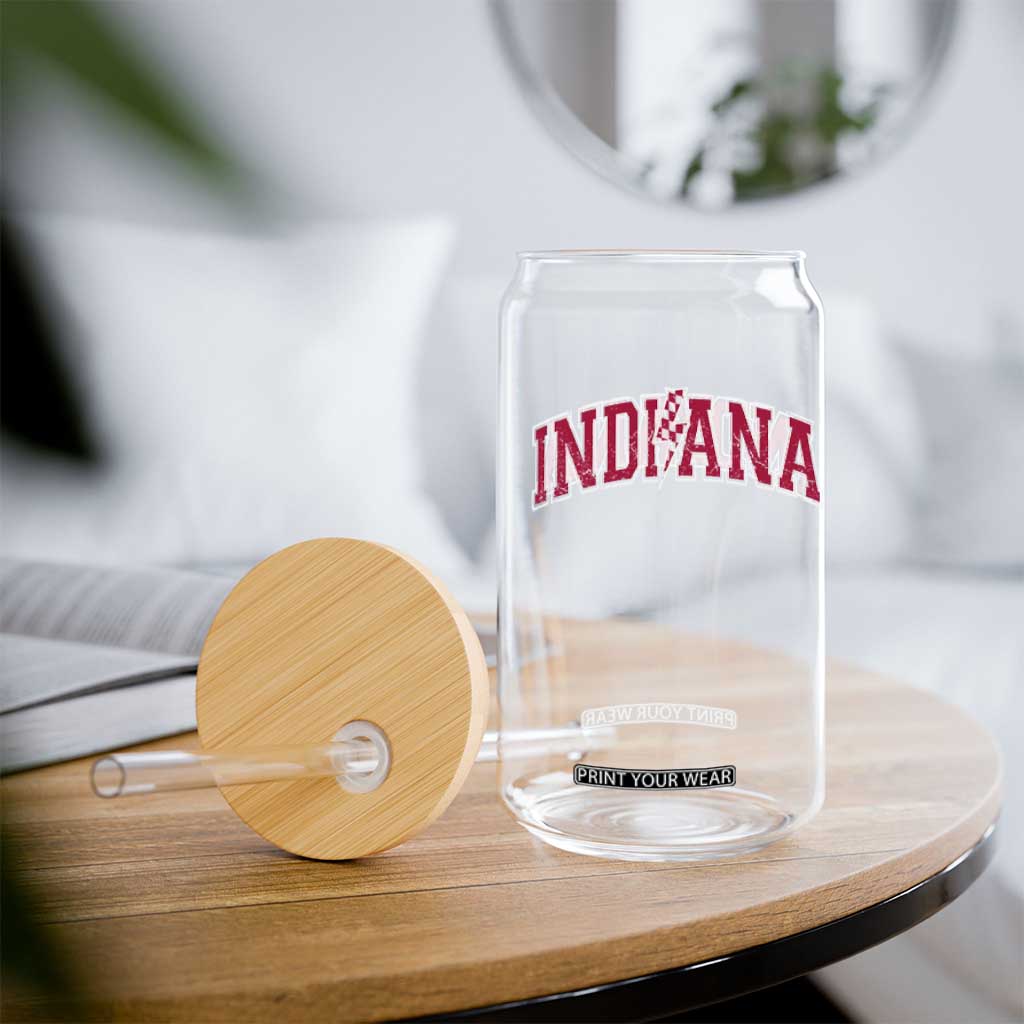 Indiana Glass Can Vintage Retro Varsity City Lightning Bolt Checkered TS10 Print Your Wear