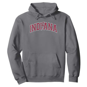 Indiana Hoodie Vintage Retro Varsity City Lightning Bolt Checkered TS10 Charcoal Print Your Wear