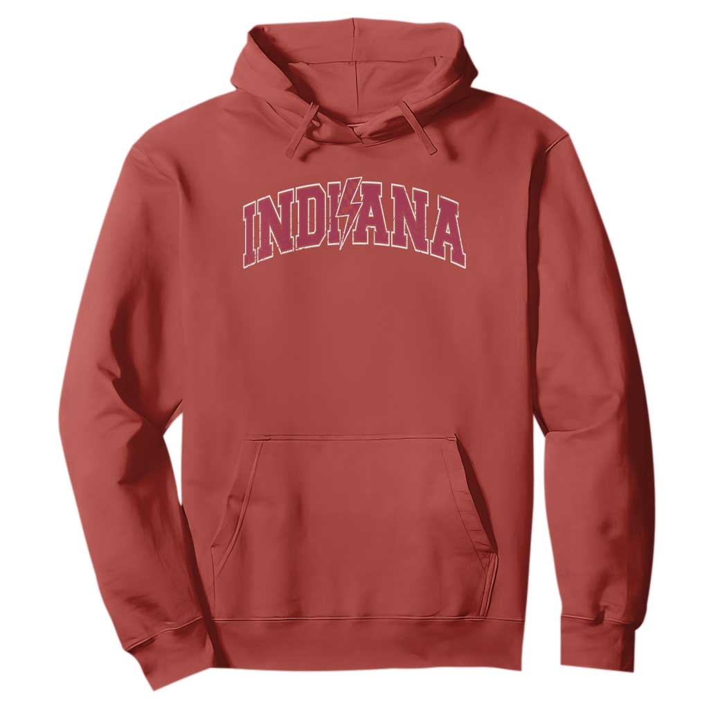 Indiana Hoodie Vintage Retro Varsity City Lightning Bolt Checkered TS10 Red Print Your Wear