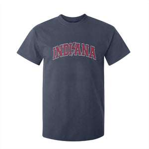 Indiana T Shirt For Kid Vintage Retro Varsity City Lightning Bolt Checkered TS10 Navy Print Your Wear