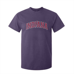 Indiana T Shirt For Kid Vintage Retro Varsity City Lightning Bolt Checkered TS10 Purple Print Your Wear