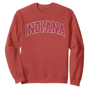 Indiana Sweatshirt Vintage Retro Varsity City Lightning Bolt Checkered TS10 Red Print Your Wear