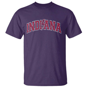 Indiana T Shirt Vintage Retro Varsity City Lightning Bolt Checkered TS10 Purple Print Your Wear