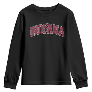 Indiana Youth Sweatshirt Vintage Retro Varsity City Lightning Bolt Checkered TS10 Black Print Your Wear