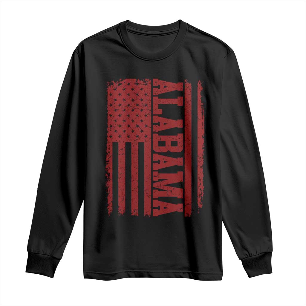 Vintage Alabama Fan Long Sleeve Shirt Classic Retro City USA Flag Game Day TS10 Black Print Your Wear