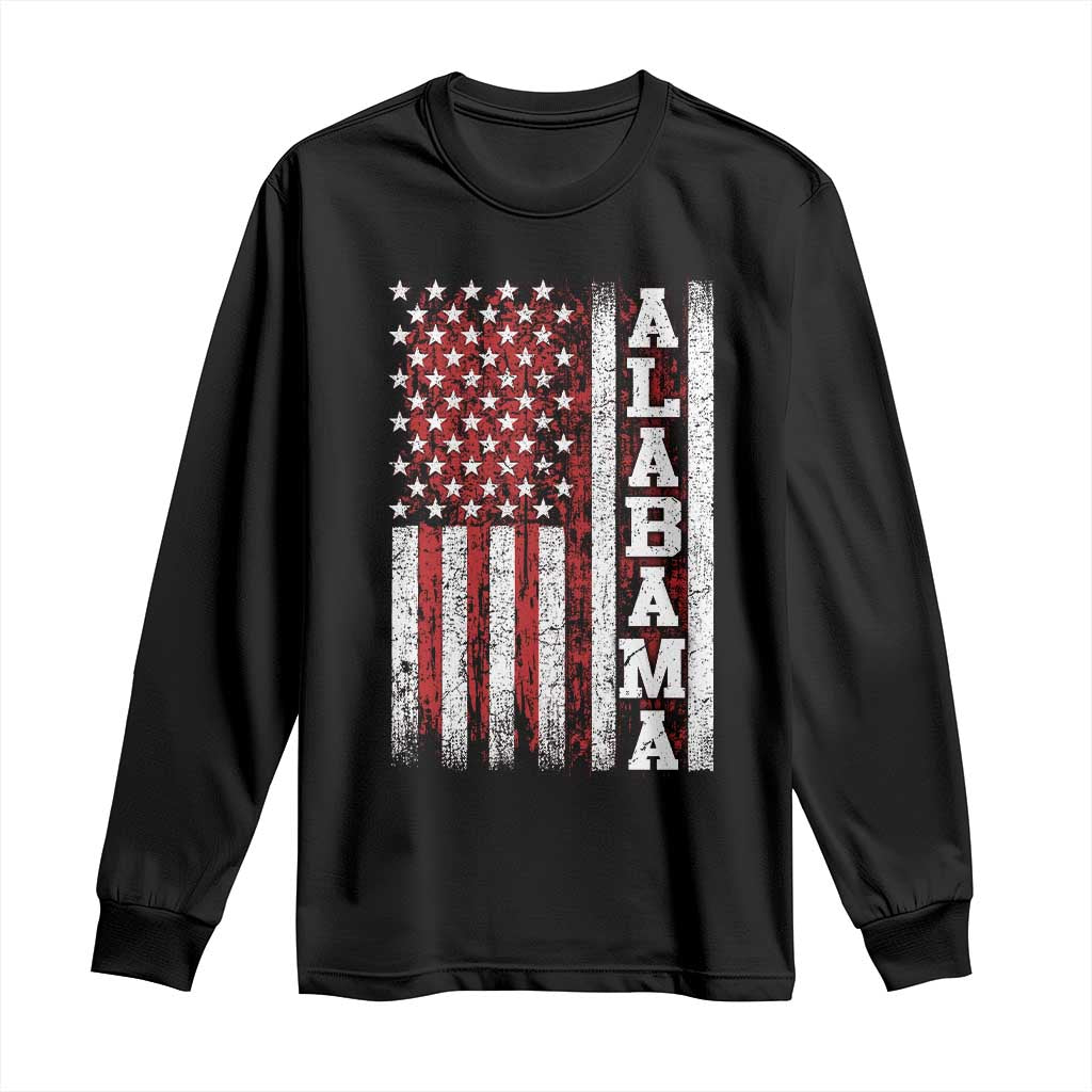 Alabama Fan Long Sleeve Shirt Classic Retro City USA Flag Patriotic American TS10 Black Print Your Wear