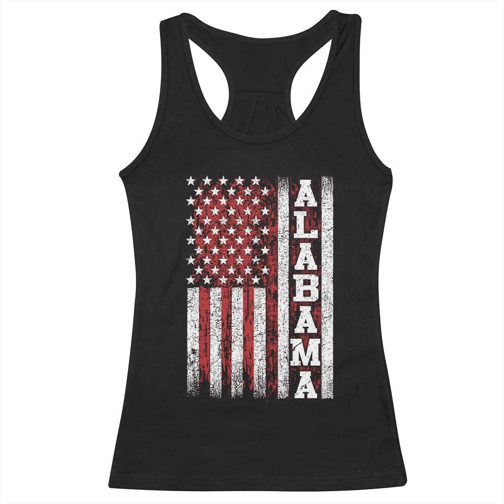 Alabama Fan Racerback Tank Top Classic Retro City USA Flag Patriotic American TS10 Black Print Your Wear