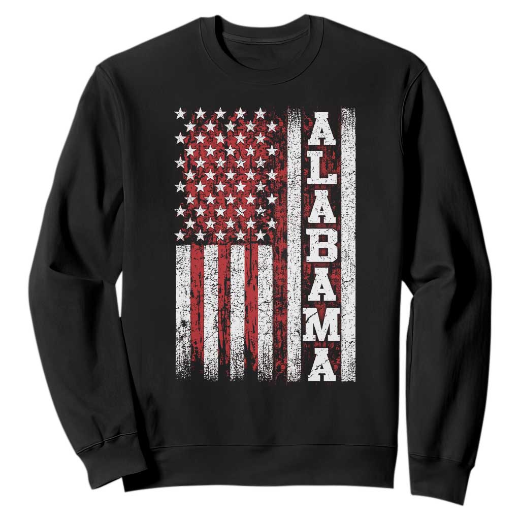 Alabama Fan Sweatshirt Classic Retro City USA Flag Patriotic American TS10 Black Print Your Wear