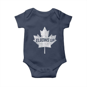 Elbows Up Canada Baby Onesie True North Strong and Free Maple Leaf Proud Canadian TS10 Navy Print Your Wear