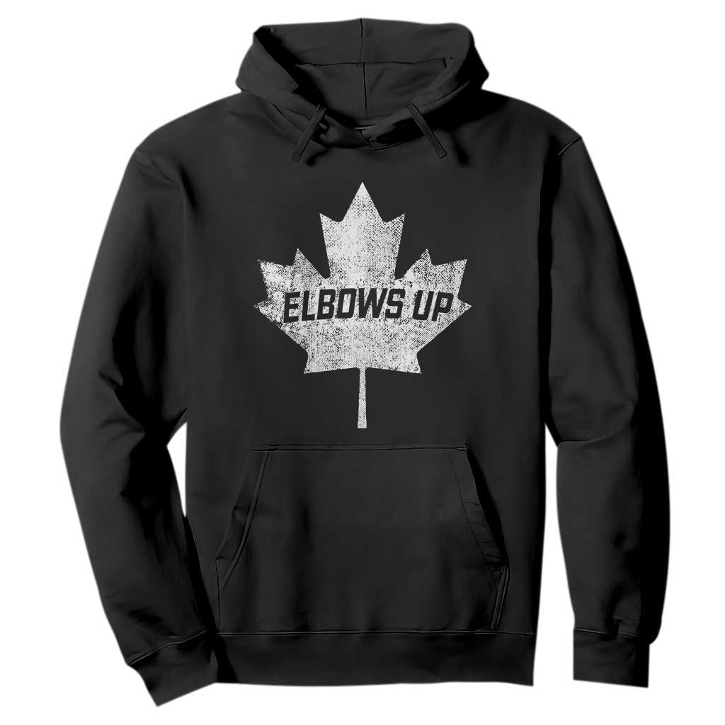 Elbows Up Canada Hoodie True North Strong and Free Maple Leaf Proud Canadian TS10 Black Print Your Wear