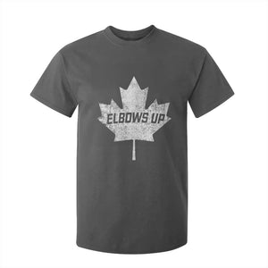 Elbows Up Canada T Shirt For Kid True North Strong and Free Maple Leaf Proud Canadian TS10 Dark Heather Print Your Wear