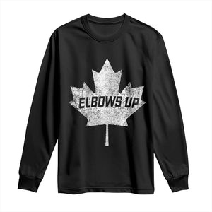 Elbows Up Canada Long Sleeve Shirt True North Strong and Free Maple Leaf Proud Canadian TS10 Black Print Your Wear