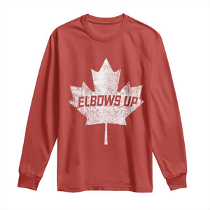 Elbows Up Canada Long Sleeve Shirt True North Strong and Free Maple Leaf Proud Canadian TS10 Red Print Your Wear