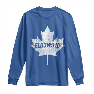 Elbows Up Canada Long Sleeve Shirt True North Strong and Free Maple Leaf Proud Canadian TS10 Royal Blue Print Your Wear