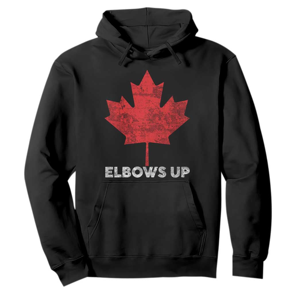 Elbows Up Canada Strong Hoodie Maple Leaf Proud Canadian TS10 Black Print Your Wear