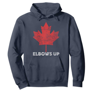 Elbows Up Canada Strong Hoodie Maple Leaf Proud Canadian TS10 Navy Print Your Wear
