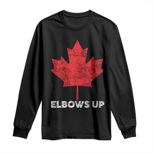 Elbows Up Canada Strong Long Sleeve Shirt Maple Leaf Proud Canadian TS10 Black Print Your Wear