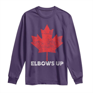 Elbows Up Canada Strong Long Sleeve Shirt Maple Leaf Proud Canadian TS10 Purple Print Your Wear