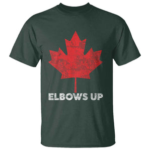 Elbows Up Canada Strong T Shirt Maple Leaf Proud Canadian TS10 Dark Forest Green Print Your Wear