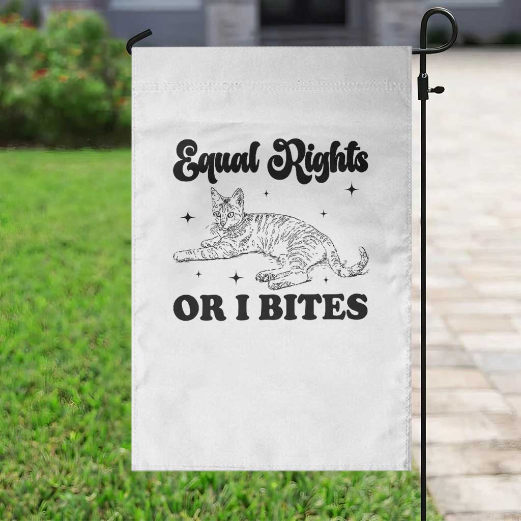 Feminist Cat Garden Flag Equal Rights or I Bites Human Rights TS10 Print Your Wear