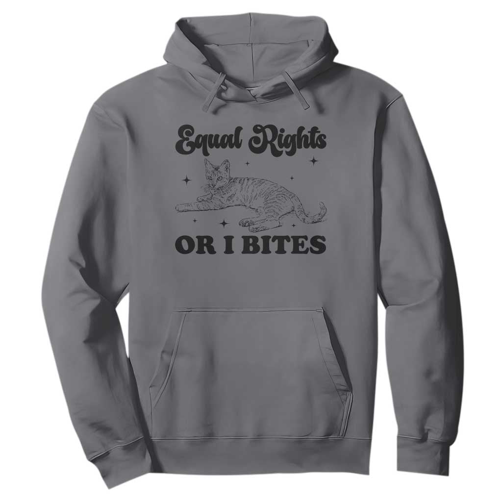 Feminist Cat Hoodie Equal Rights or I Bites Human Rights TS10 Charcoal Print Your Wear