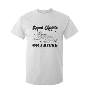 Feminist Cat T Shirt For Kid Equal Rights or I Bites Human Rights TS10 White Print Your Wear