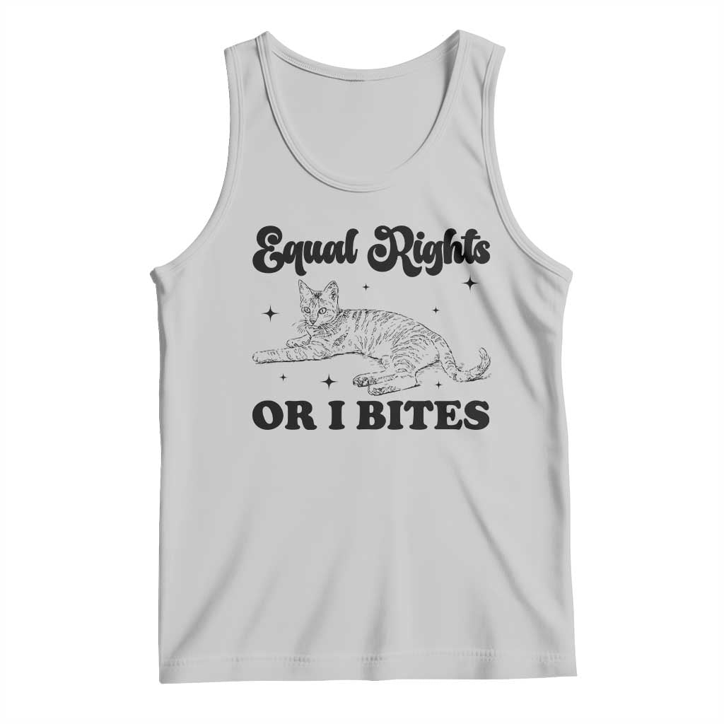 Feminist Cat Tank Top Equal Rights or I Bites Human Rights TS10 Ash Print Your Wear