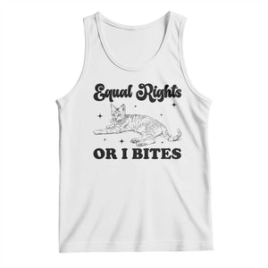Feminist Cat Tank Top Equal Rights or I Bites Human Rights TS10 White Print Your Wear