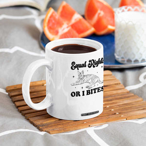 Feminist Cat Coffee Mug Equal Rights or I Bites Human Rights TS10 Print Your Wear