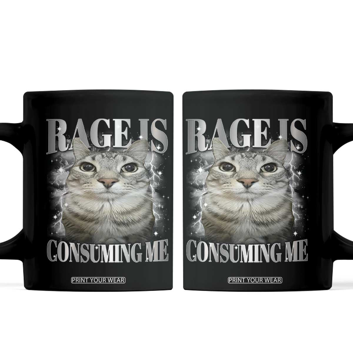 Rage Is Consuming Me Coffee Mug Funny Silly Cat Memes TS10 Black Print Your Wear