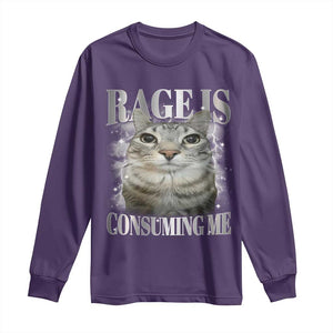 Rage Is Consuming Me Long Sleeve Shirt Funny Silly Cat Memes TS10 Purple Print Your Wear