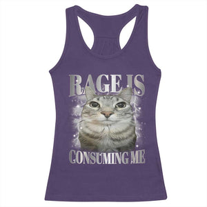 Rage Is Consuming Me Racerback Tank Top Funny Silly Cat Memes TS10 Purple Print Your Wear