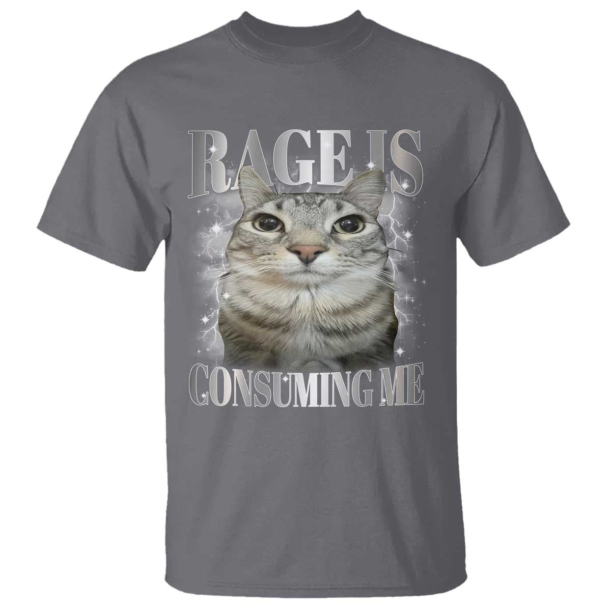 Rage Is Consuming Me T Shirt Funny Silly Cat Memes TS10 Charcoal Print Your Wear