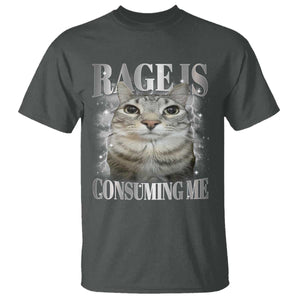 Rage Is Consuming Me T Shirt Funny Silly Cat Memes TS10 Dark Heather Print Your Wear