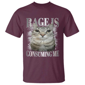 Rage Is Consuming Me T Shirt Funny Silly Cat Memes TS10 Maroon Print Your Wear