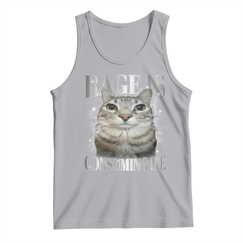 Rage Is Consuming Me Tank Top Funny Silly Cat Memes TS10 Athletic Heather Print Your Wear