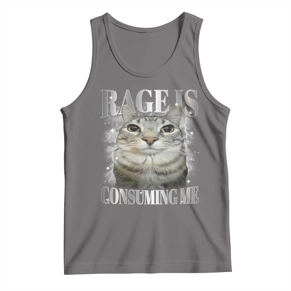 Rage Is Consuming Me Tank Top Funny Silly Cat Memes TS10 Deep Heather Print Your Wear