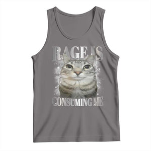 Rage Is Consuming Me Tank Top Funny Silly Cat Memes TS10 Deep Heather Print Your Wear