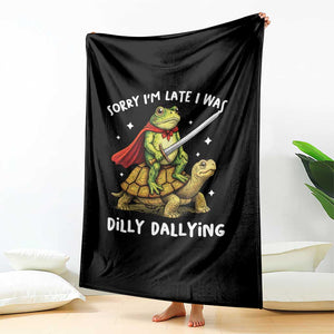 Silly Goose Throw Blanket Sorry Im Late I Was Dilly Dallying TS10 Print Your Wear