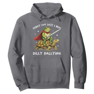 Silly Goose Hoodie Sorry Im Late I Was Dilly Dallying TS10 Charcoal Print Your Wear