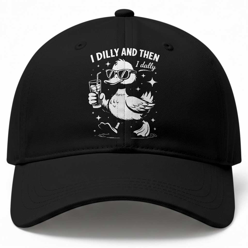 I Dilly And Then I Dally Baseball Cap Retro Duck Funny Animal Meme TS10 Print Your Wear