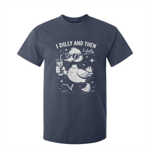 I Dilly And Then I Dally T Shirt For Kid Retro Duck Funny Animal Meme TS10 Navy Print Your Wear