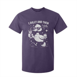 I Dilly And Then I Dally T Shirt For Kid Retro Duck Funny Animal Meme TS10 Purple Print Your Wear