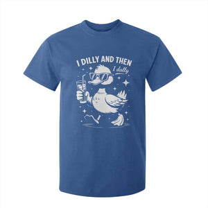I Dilly And Then I Dally T Shirt For Kid Retro Duck Funny Animal Meme TS10 Royal Blue Print Your Wear