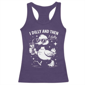 I Dilly And Then I Dally Racerback Tank Top Retro Duck Funny Animal Meme TS10 Purple Print Your Wear