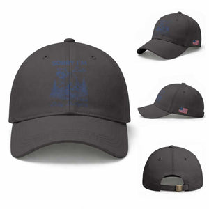 Raccoon Dilly Dallying Baseball Cap Funny Sorry Im Late Silly Animal TS10 Baseball Cap Universal Fit Dark Gray Print Your Wear