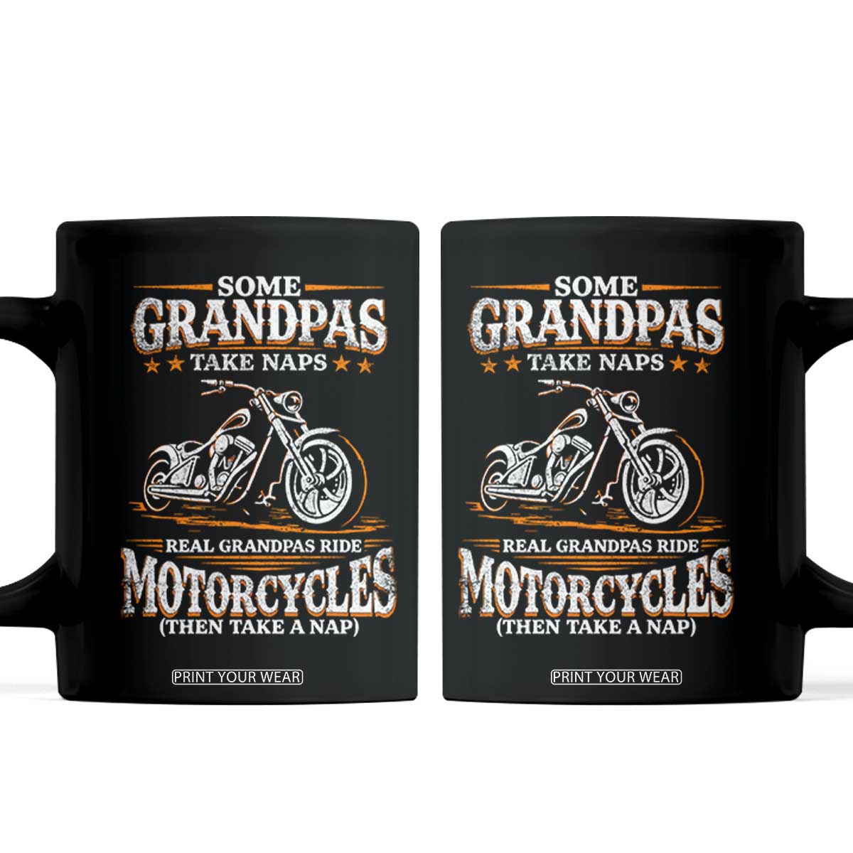 Biker Grandpa Coffee Mug Some Grandpas Take Naps Real Grandpas Ride Motorcycles TS10 Black Print Your Wear